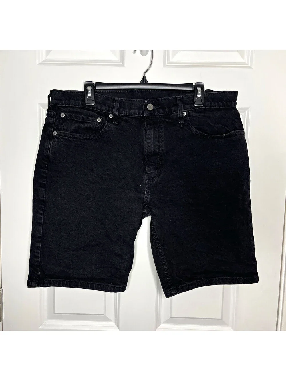 Levi Strauss & Co. Men’s Black Charcoal Wash Denim 5-Pocket Button Shorts